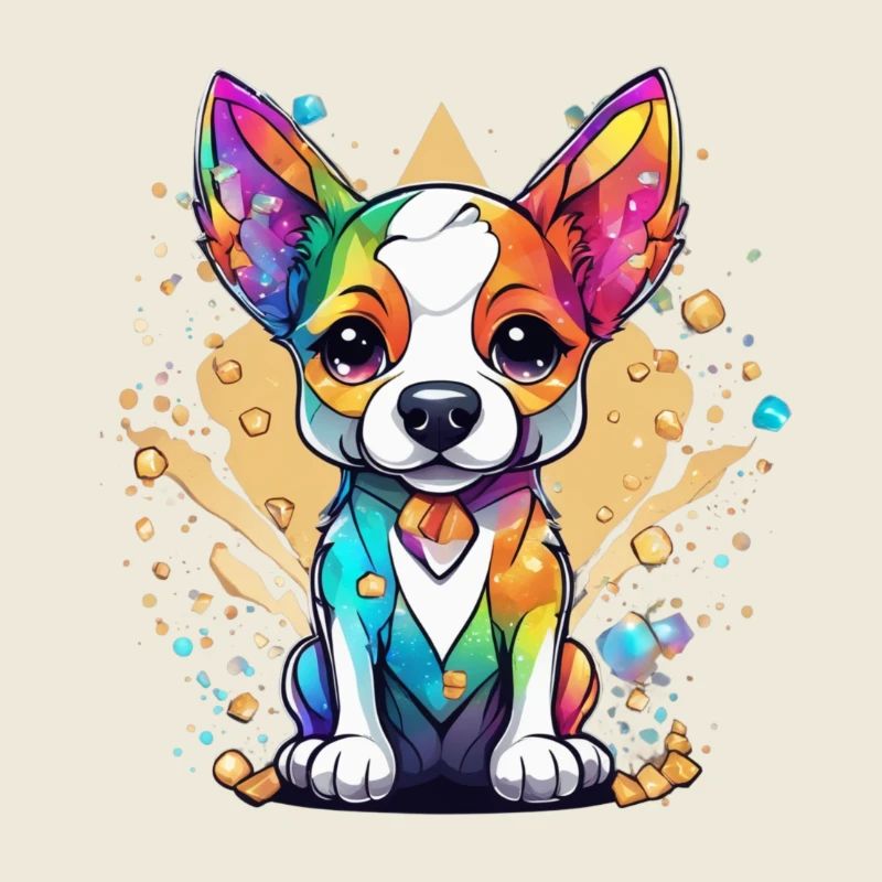 Chien coloré mignon