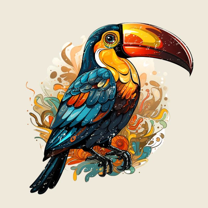 Toucan retro style