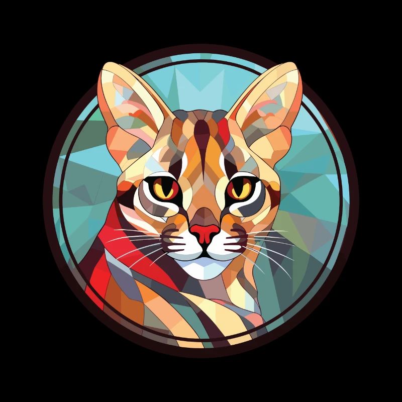Ocelot Chat Aquarelle colorée Illustration d’animaux