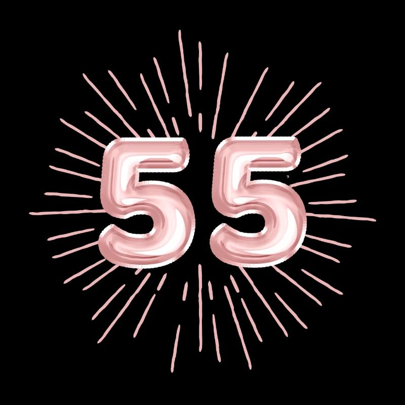 Number 55, rose gold, customizable