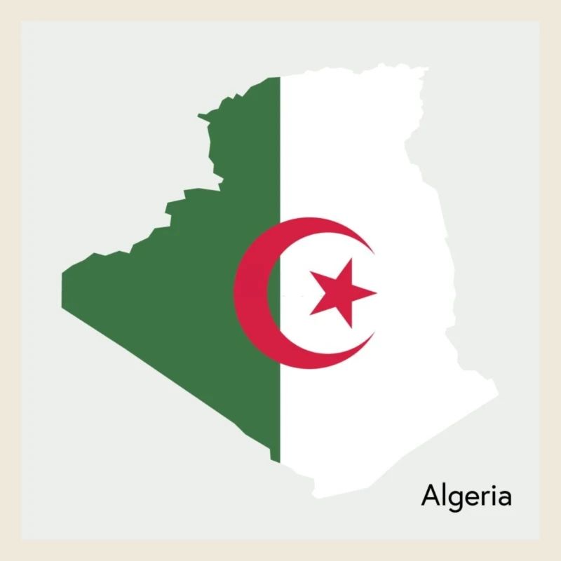Algérie Drapeau, Carte