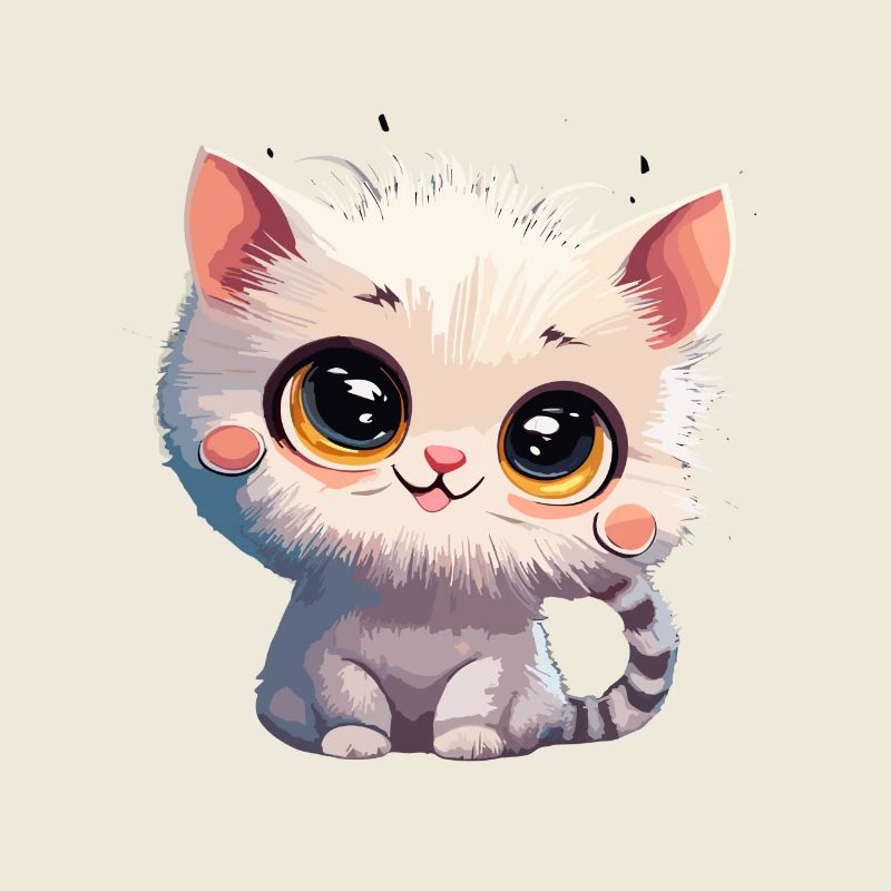 Chaton blanc mignon