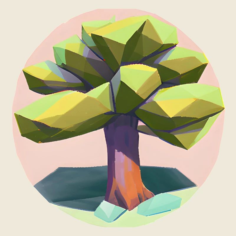 Low Poly - « Beauté singulière de l’arbre Low-Poly »