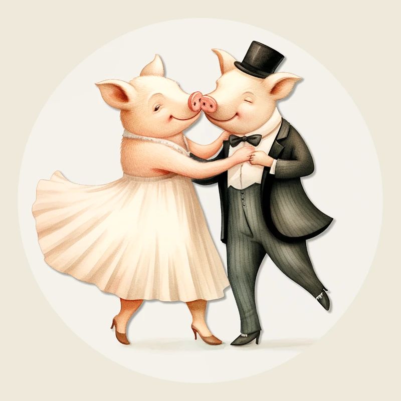 Deux cochons dansent