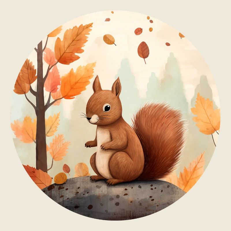Écureuils en automne