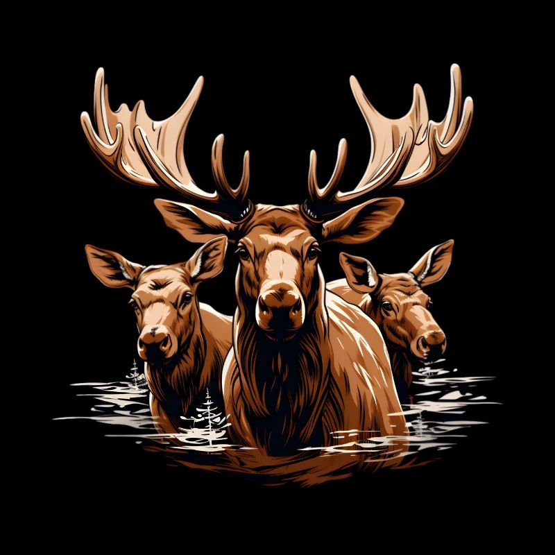 Amical orignal canadien dans l’eau