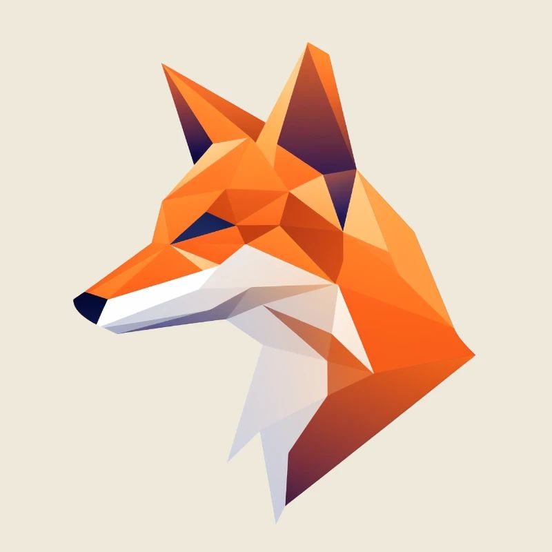 Fuchs Kopf Low Poly Logo Design
