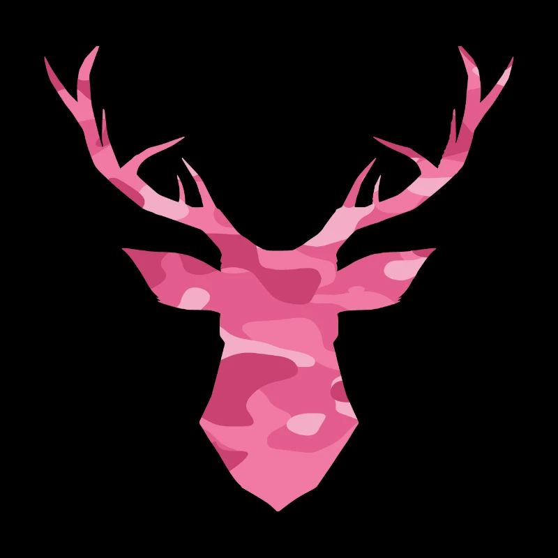 Deer head antler camouflage pink