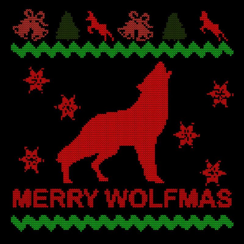 Merry Wolfmas Wolf Merry Ugly Christmas Pullover