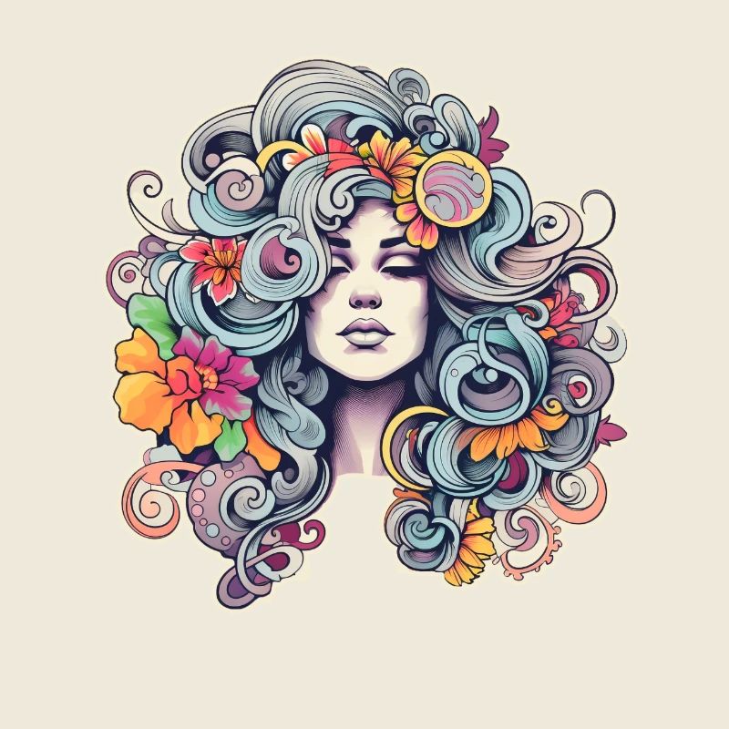 Coloré 70s Flower Power Hippie Design