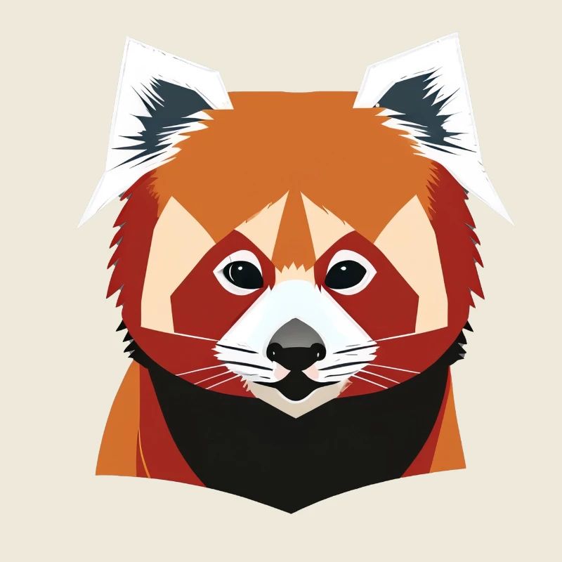 red panda face vector look geometric proud strong