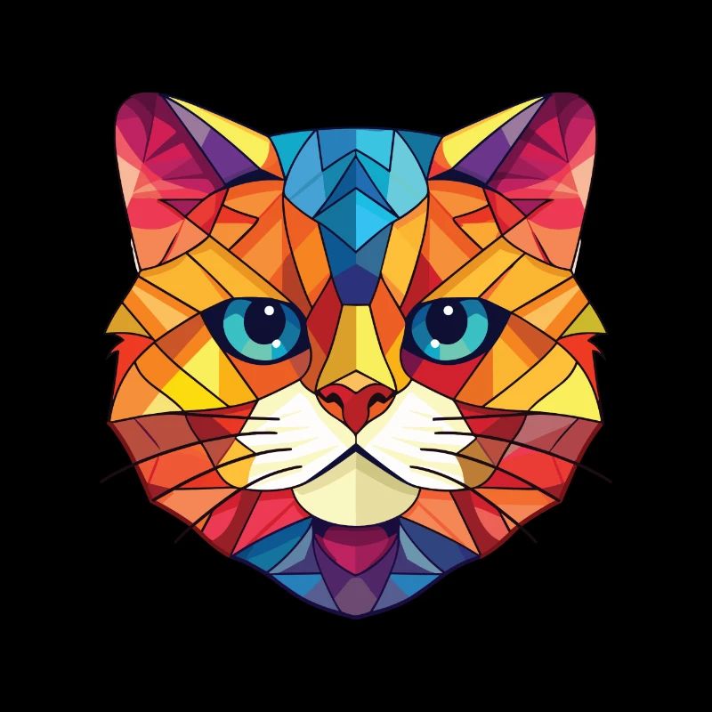 Scottish Fold Kurzhaar Katze buntes Aquarell