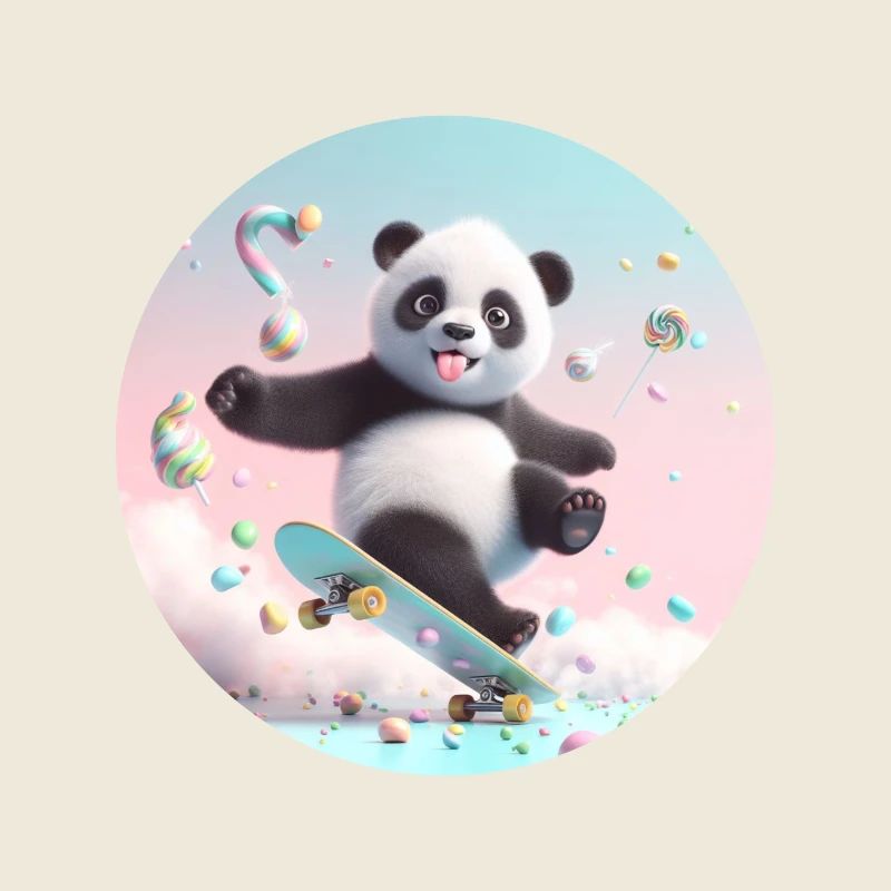 Bébé Panda à Skateboard
