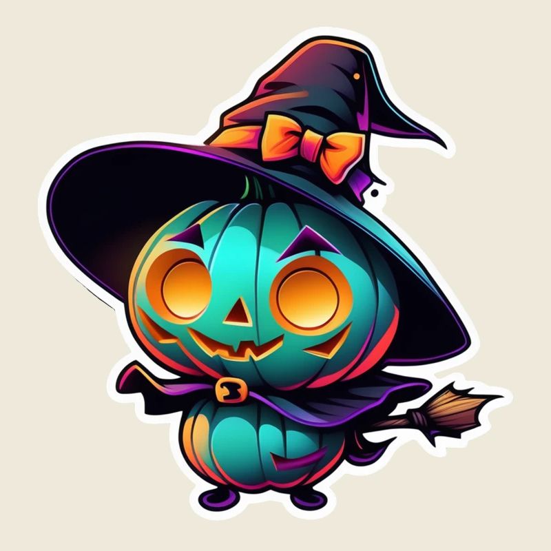 halloween - monstre avec chapeau de sorciere