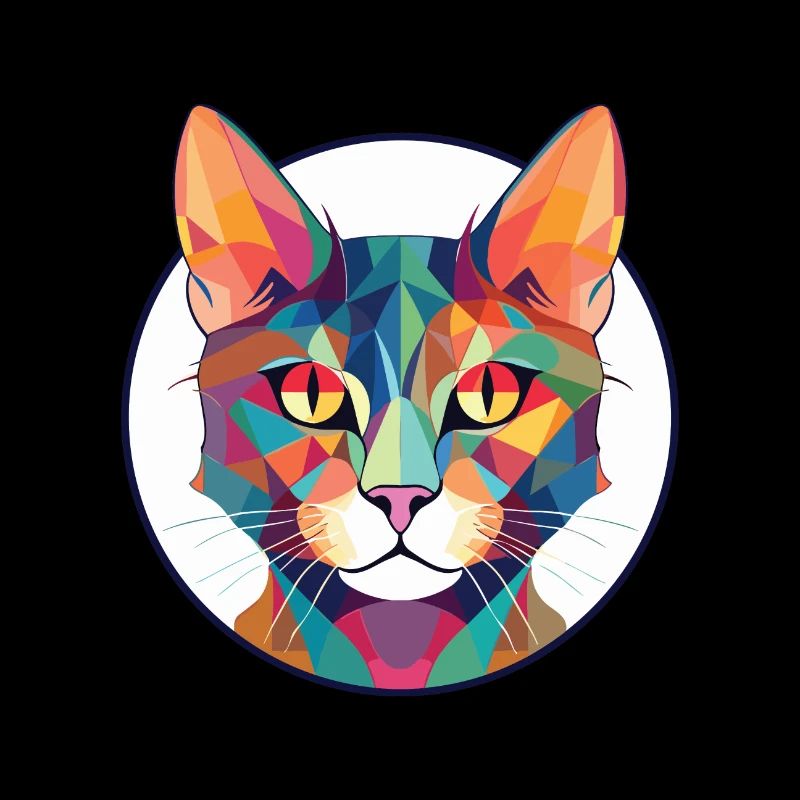 Pixie Bob Cat Colorful Watercolor Pet Illustration