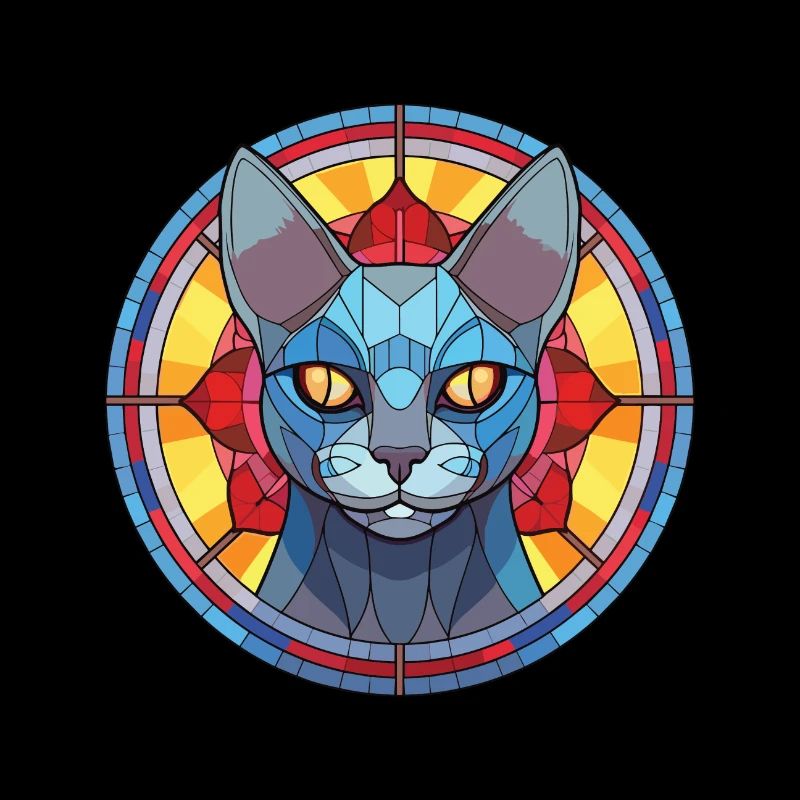 Illustration d’aquarelle colorée de chat bleu russe