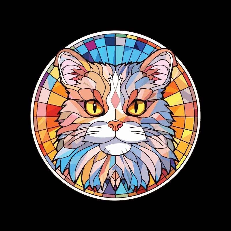 Selkirk Rex chat coloré aquarelle Illustration