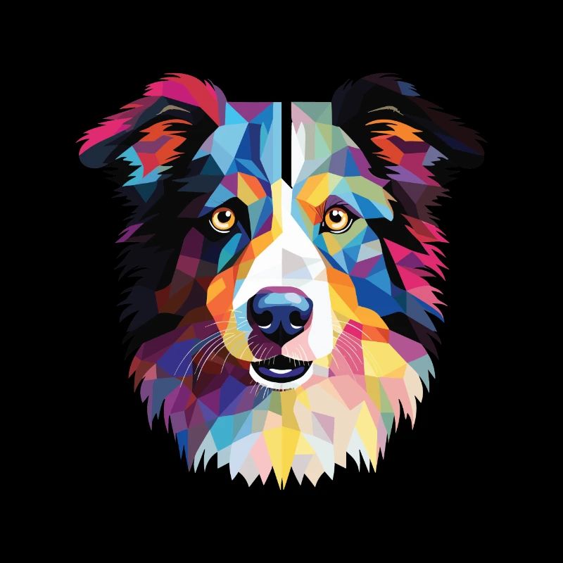 Border Collie Hunderasse Aquarell Illustration