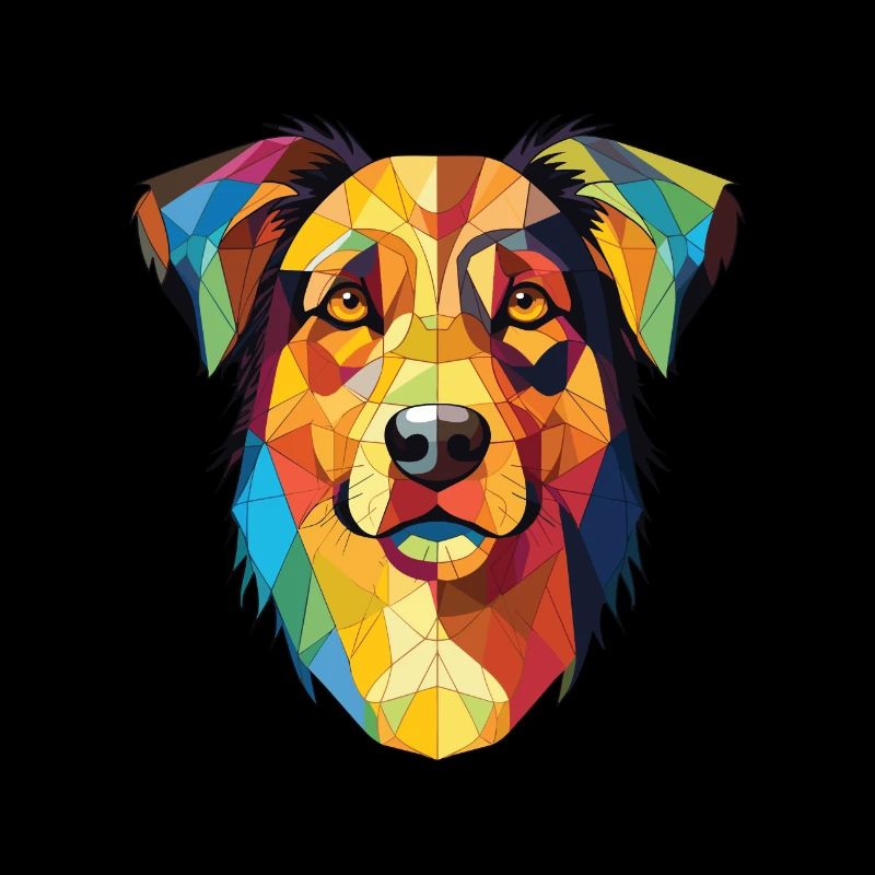 Basque Shepherd Dog Breed Watercolor Illustration