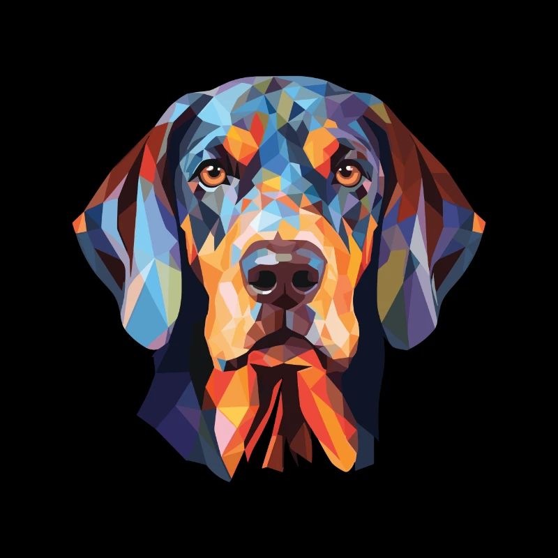 Bluetick Coonhound chien race aquarelle colorée