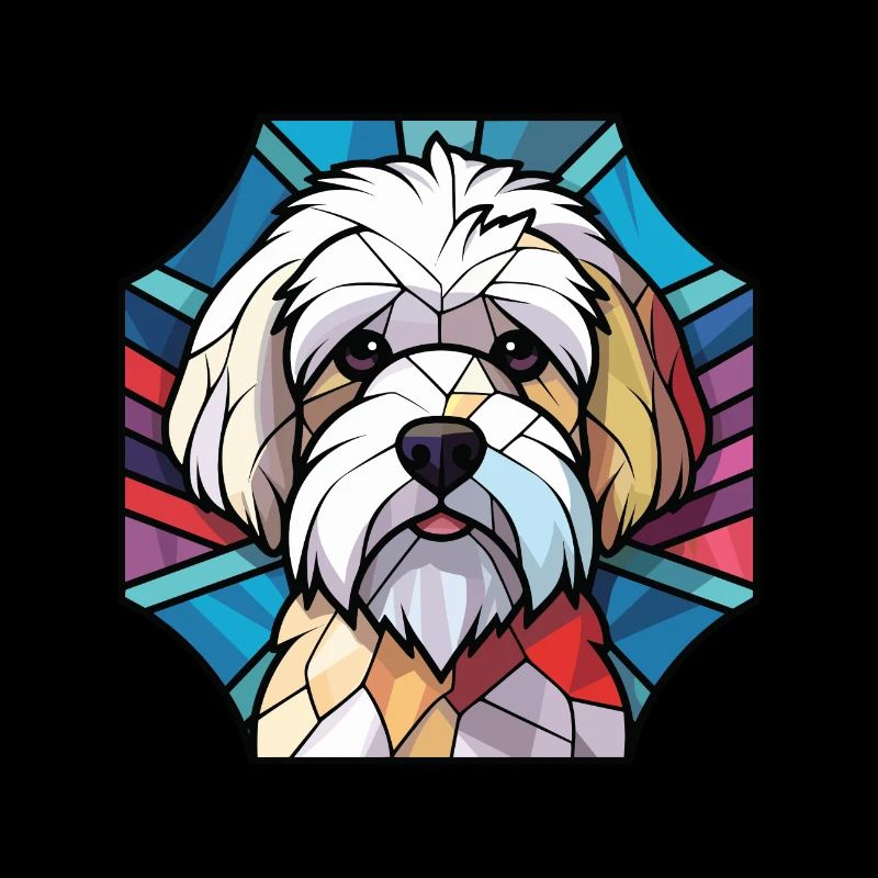 Coton Du Tulear Dog Breed Watercolor Illustration