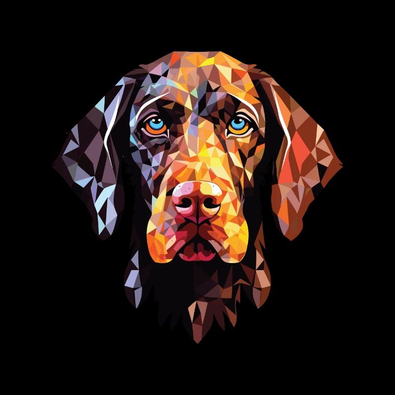 German Wirehaired Pointer Dog Breed Watercolor