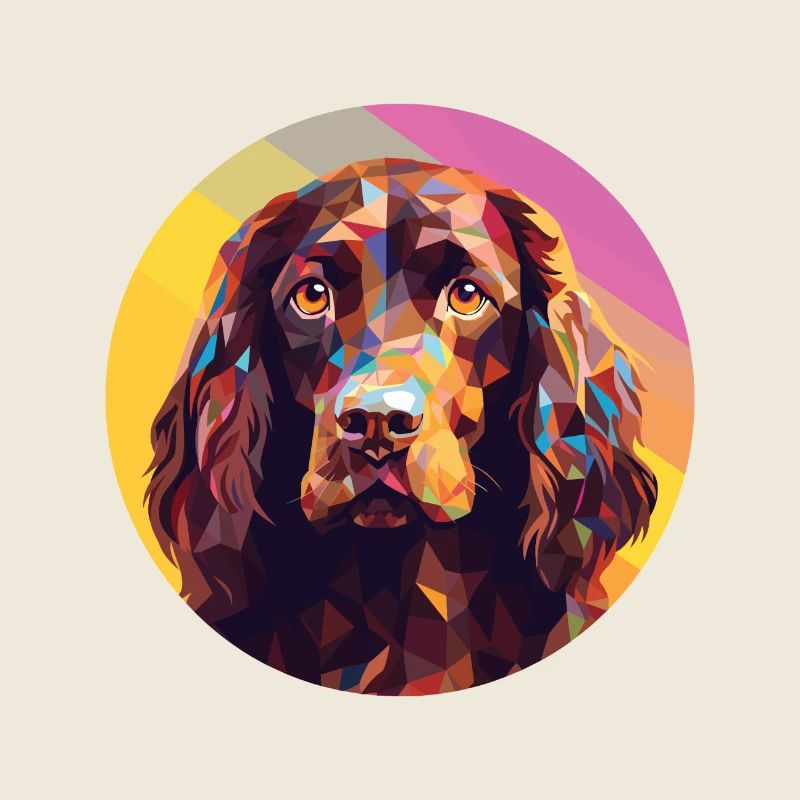 Boykin Spaniel Dog Breed Watercolor Illustration