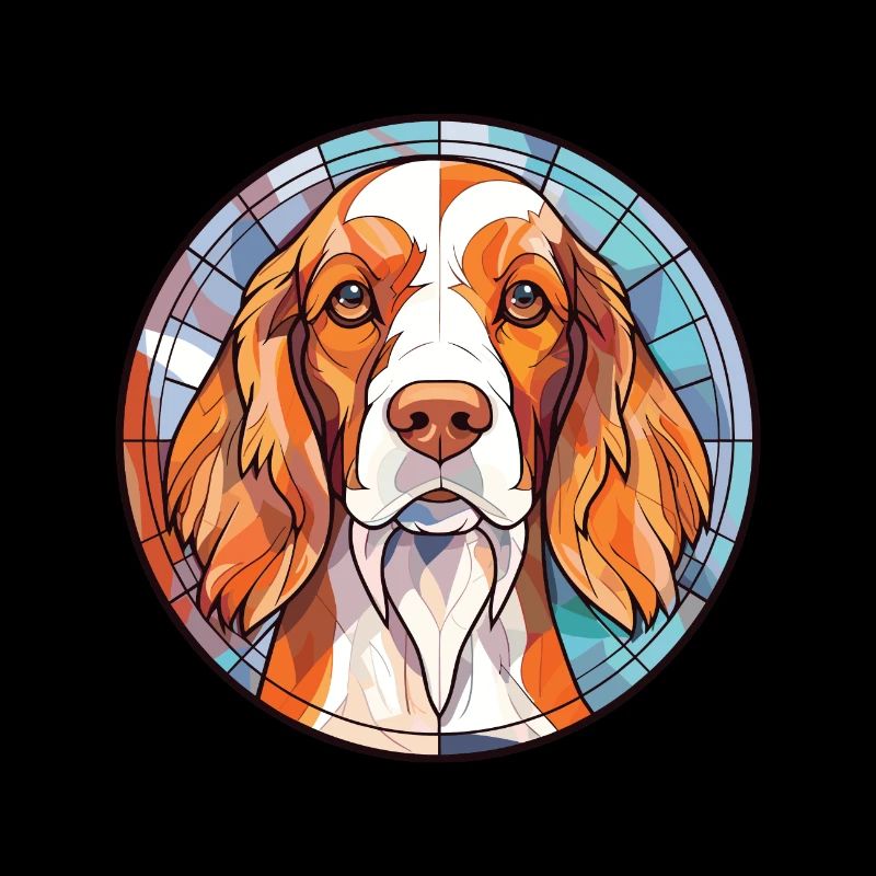 Irish Red And White Setter Dog Breed Watercolor