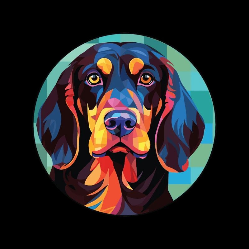 German Wirehaired Pointer Dog Breed Watercolor