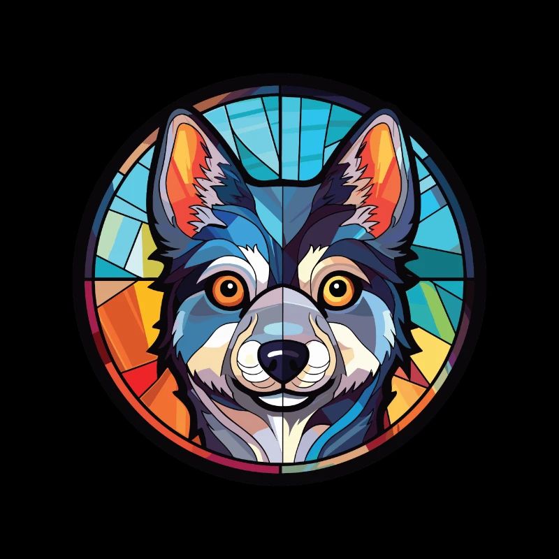 Alaskan Klee Kai Hunderasse Aquarell Illustration