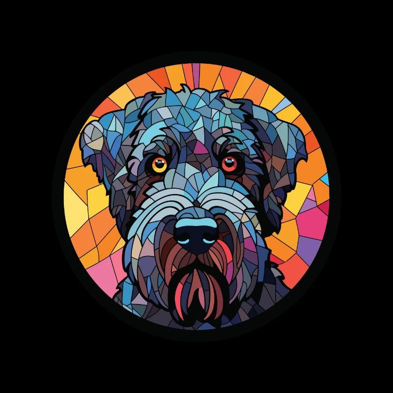 Schwarz Russischer Terrier Hunderasse Aquarellglas