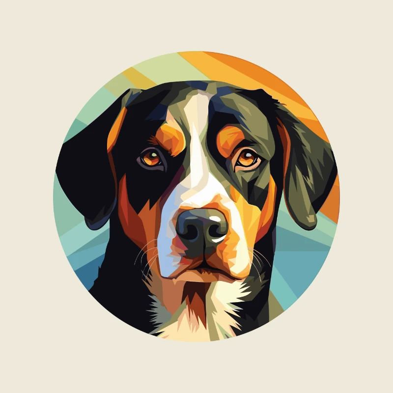 Entlebucher Mountain Dog Breed Aquarelle colorée