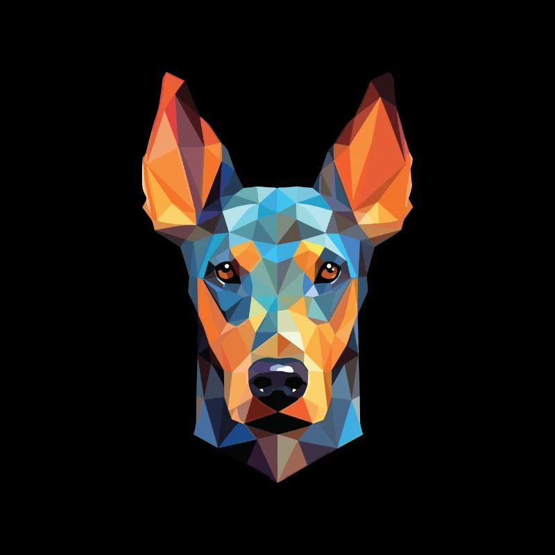 Dobermann Hunderasse Aquarell Glas Illustration