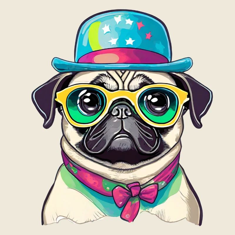 Un chien coloré