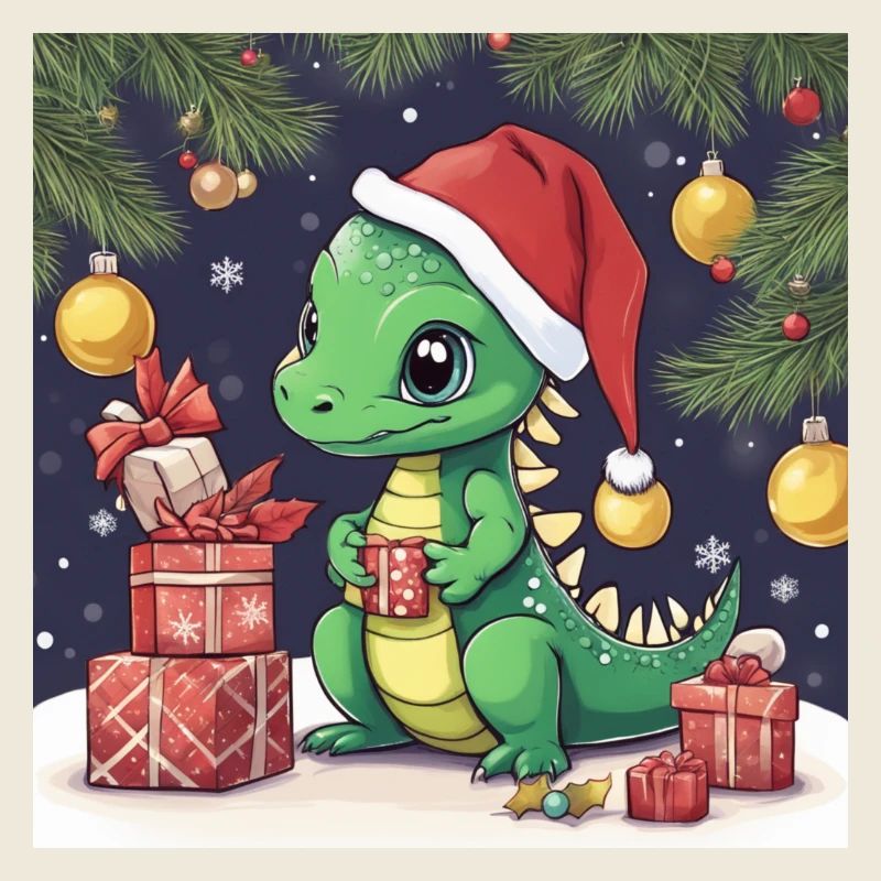 Dragon de Noël vert