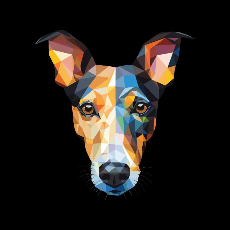 Glatte Foxterrier-Hunderasse buntes Aquarell