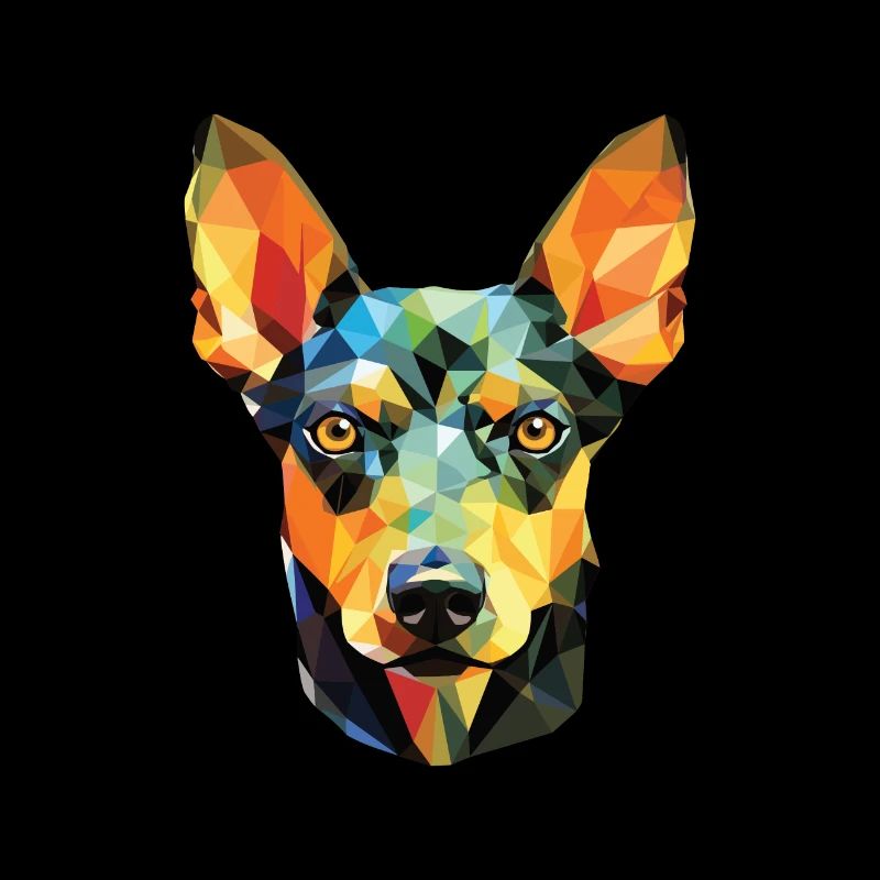 Manchester Terrier Hunderasse buntes Aquarell