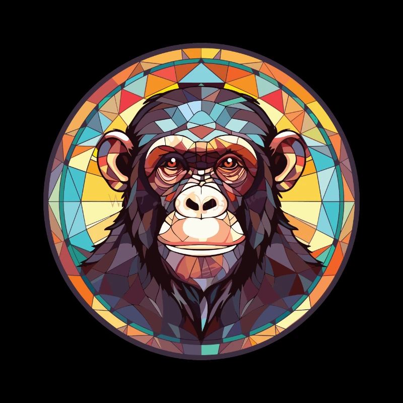 Illustration animale aquarelle colorée de chimpanzé