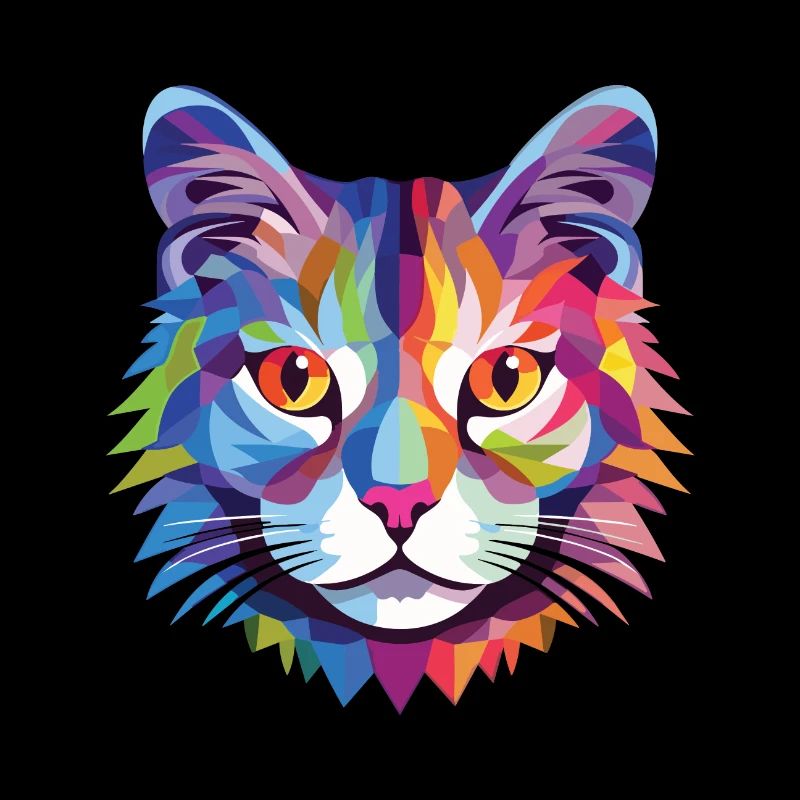 Chat Aquarelle Colorée Animal Illustration D’animaux De Compagnie