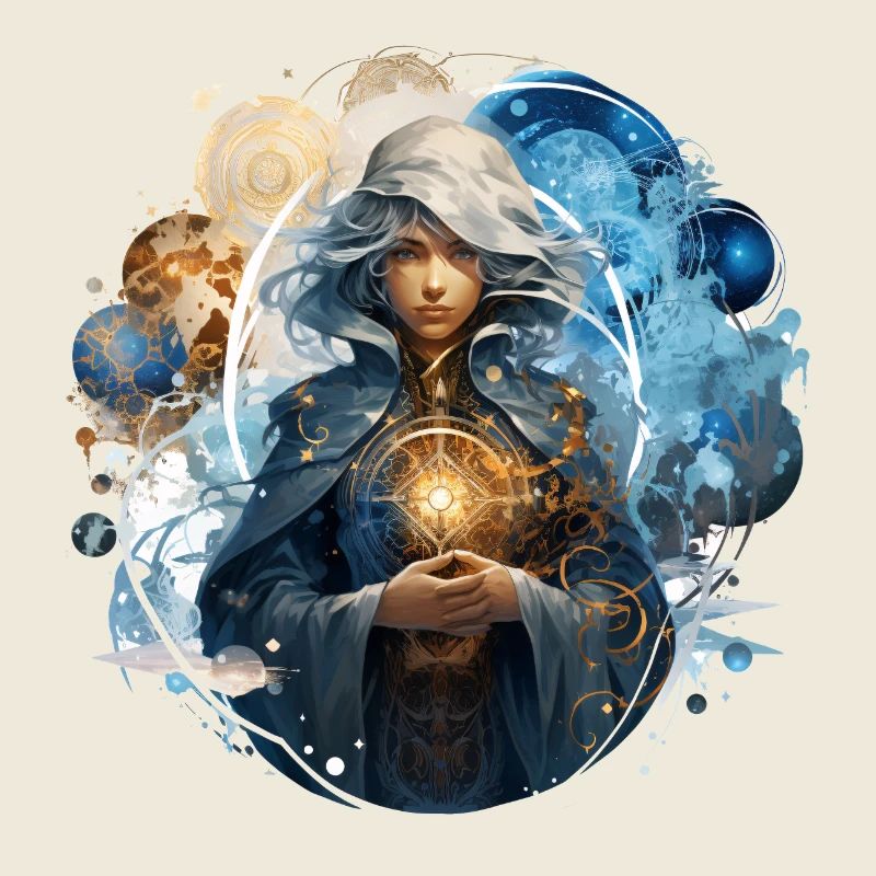 Mage puissant dans le vortex temporel