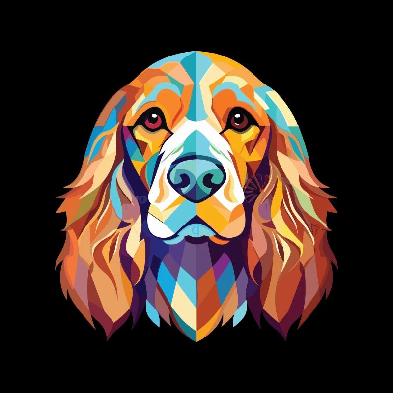 Cocker anglais Spaniel chien aquarelle colorée animal de compagnie