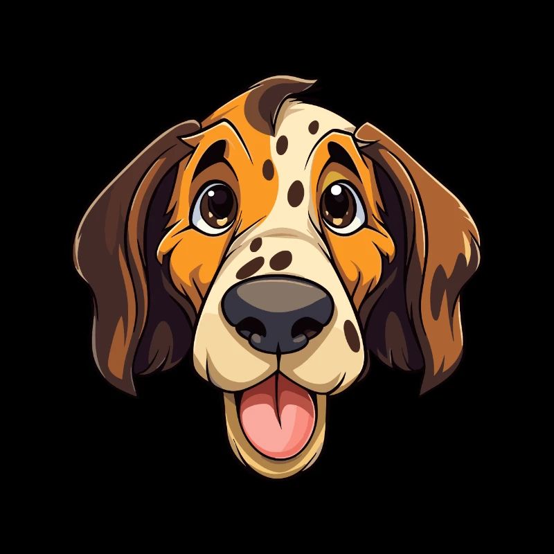 Leopard Hound Dog Breed Cartoon Kawaii Illustratio