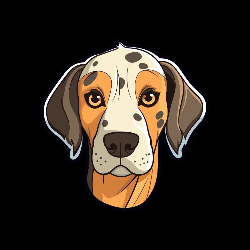 Leopard Cur Dog Breed Cartoon Kawaii Illustration
