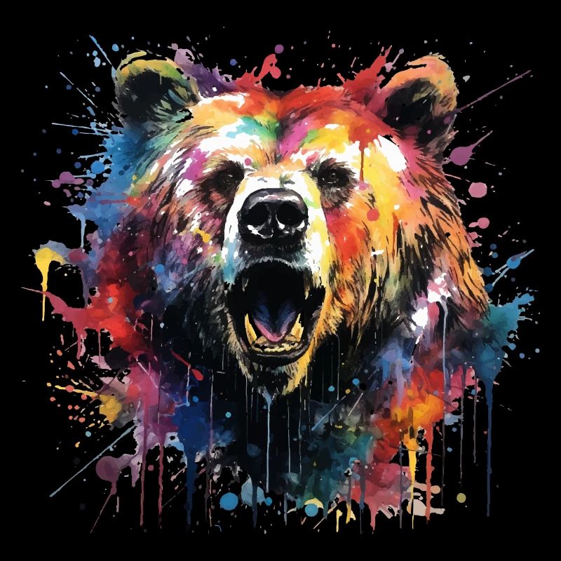 Grizzli aux couleurs vives. Conception de l’ours