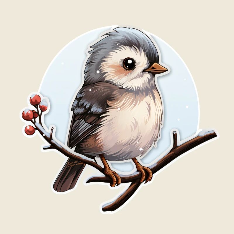 Oiseau d’hiver à longue queue