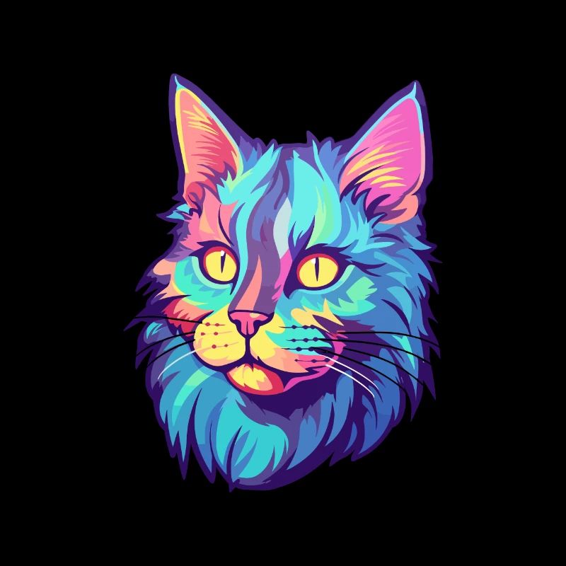 Américain Bobtail chat aquarelle dessin animé Kawaii