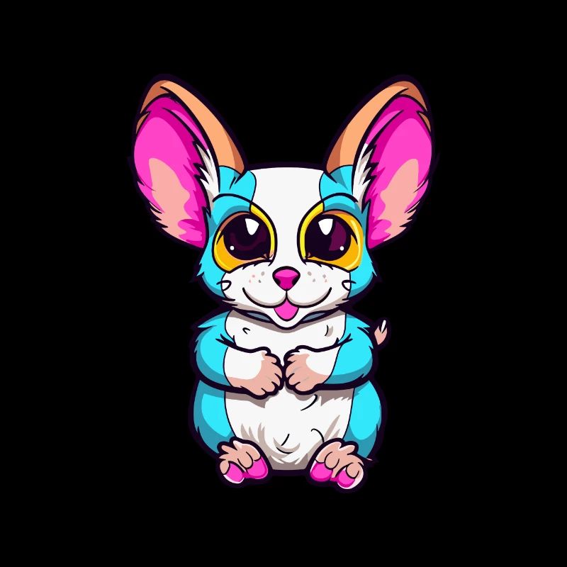 Sugar Glider Aquarelle Colorée Dessin Animé Kawaii An