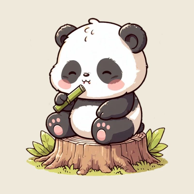 Panda mit Bambus