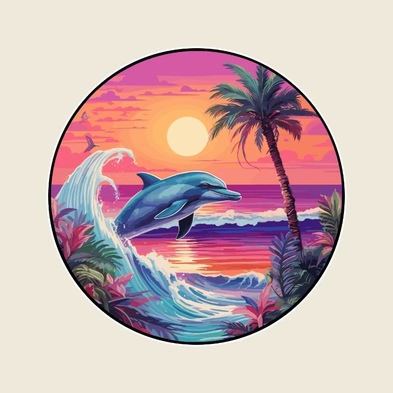 Delfin buntes Aquarell Cartoon Kawaii Tier