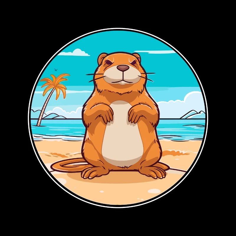 Gopher Aquarelle Dessin Animé Kawaii Clipart Animal